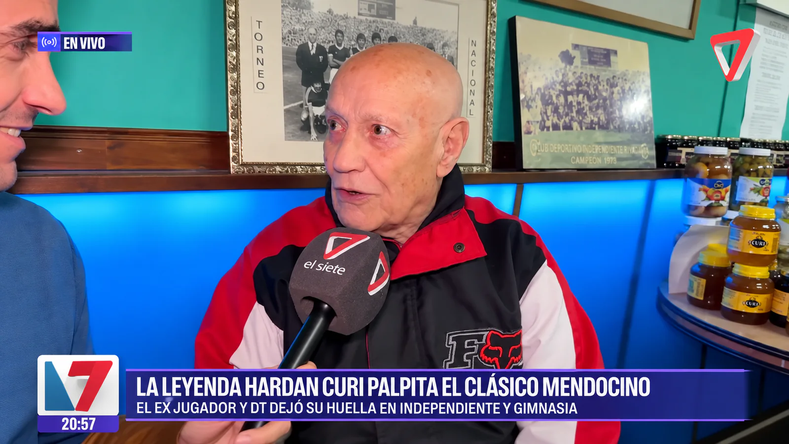 Hardan Curi en una entrevista de Canal 7